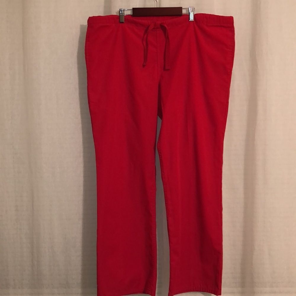 UA M Red Unisex Drawstring Scrub Pants - Picture 3 of 11
